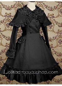 Turndown Collar Long Sleeves Knee-length Lolita Coat