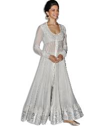 Deepika Padukone White Floor Length Dress