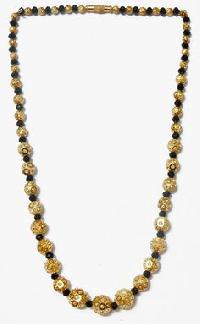 Gold Black Circle Enamel Beads