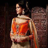 Royal Golden Orange Wedding Dresses