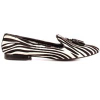 Antique Zebra Printing Faux Leather Womens Loafers