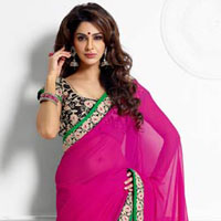 Exotic Deep Pink Embroidered Saree