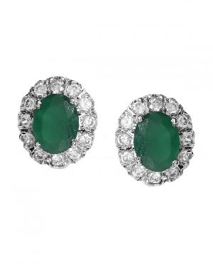 Silvermerc Designs Silver Antique Green Onyx Earrings