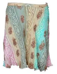 Georgette Bandhni Tie Dye Embroidered Short Skirt- Code- Sk-48b