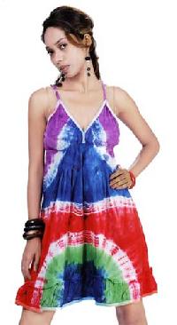 Multicolored Hand Tie Dye Cotton Dress