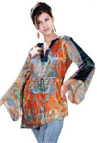 Satin Blend Scarf Tunic Kaftan MK-182