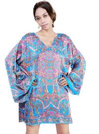 Satin Blend V Neck Kaftan 2053