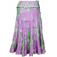 Silk Habutai Embroidered Tie Dye Skirt- Code- Sk-68d