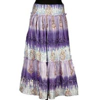 Silk Habutai Tie Dye Hand Stampeda Skirt