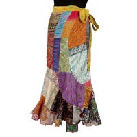 Vintage Saree Patch Banana Wrap Skirts- Code- Vsg-1076