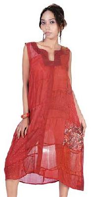 Vintage Silk Sari Patch Dress LEC-23A