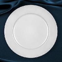 Pearlized White Plastic Charger Plates
