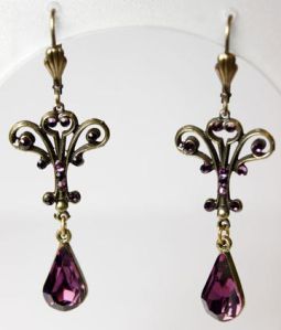 Anne Koplik Art Deco Purple Earring