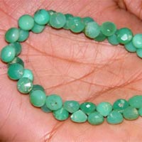 Natural Green Chrysoprase Faceted Onion Beads