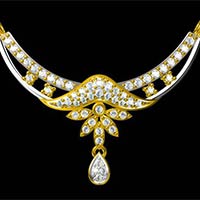 Gold and Diamond Tanmaniya Pendant