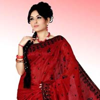 Maroon Bhagalpuri Pure Silk Saree with Unstitched Blouse