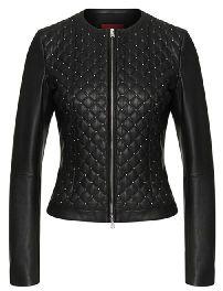 Leather Jacket With Quilted Front Lovica