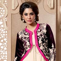 Semi Stitched Anarkali Salwar Suit