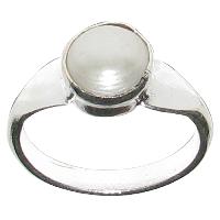 Natural Pearl Moti Ring White Metal Ring - A4478
