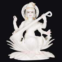 Marble Saraswati Mata Statue