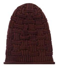 Brown Knitted Slouchy Beanie