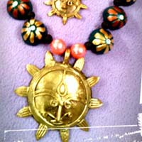 Handmade Dokra Necklace Set (with Terracotta Beads)
