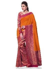 Pink Kanchipuram Spun Silk Woven Saree