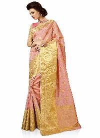 Cream Colour Art Silk Woven Saree