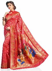 Pink Colour Traditional Art Silk Woven Saree