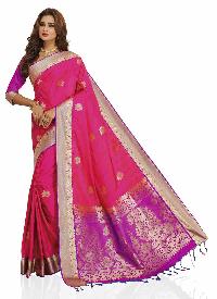 Meghdoot Pink Colour Woven Art Silk Saree