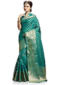 Green Colour Art Silk Woven Traditional Saree