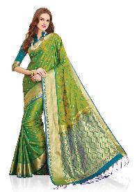 Parrot Green Colour Art Silk Woven Saree