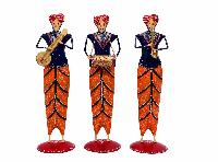 Indikala Iron Handcrafted Multicoloured Sardar Musicians idol