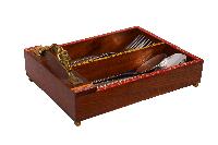 Brass Lady Handle Ethnic Cutlery Holder ( 12 Inches Wide)