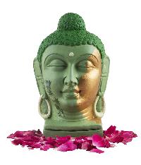 Buddha Head in Different Shades of Green