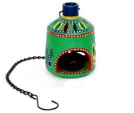 Green Earthern Hanging Tea Light Holder