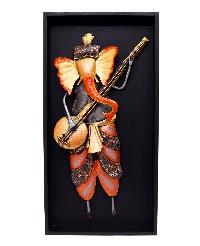 Standing Ganesha Playing Sitar ( In Frame 24 Inch Tall)