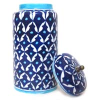 Blue Pottery Decorative Jar