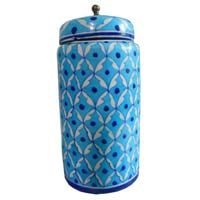 Blue Pottery Decorative Jar