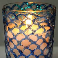 Hand Design Glass Candle