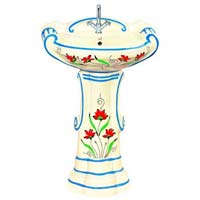 Vitrosa Printed Pedestal Wash Basin