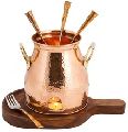 Copper Table Tandoor with Wooden Base