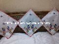 Hand embroidered cushion covers on net