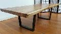 wooden top iron leg table