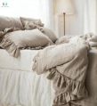 ruffled throw linen bedspread