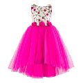 High Qualty Pink Embroidered Hi-Low Girls Party Dress