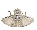 Silver plated brass tea set