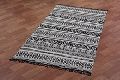 black white handmade cotton rug