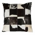 natural hair on leather cushion cover