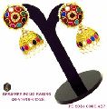 traditional ethnic diamond round shape jhumka earring